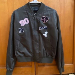 Vintage Army Green Bomber Jacket